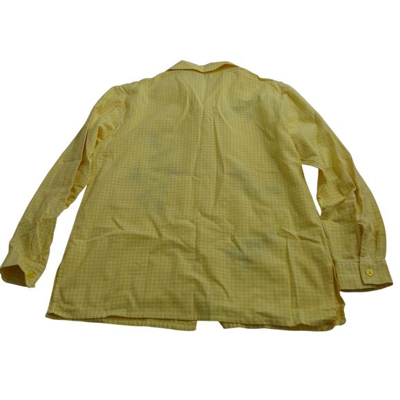 Vtg BFA Classics Yellow Gingham Sunflower Embroider Button Up Shirt Size M FLAW - Picture 3 of 10
